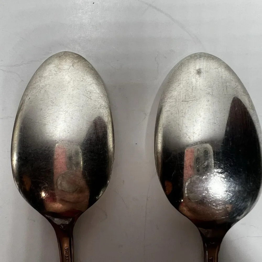 Vintage Wm Rogers Mfg Co PRISCILLA LADY ANN Fruit Silverplate Teaspoons Set of 4